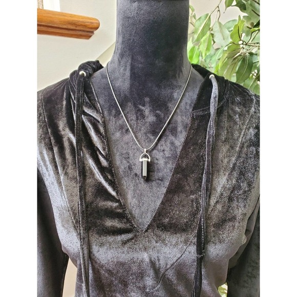 Ingear Resort Black Velvet Polyester V-Neck Long Sleeve Knee Length Dress S/M - Picture 15 of 15